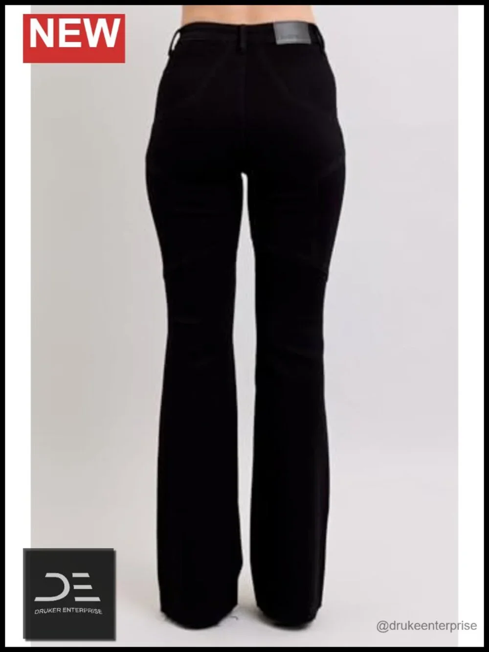 High-Waist Flare Jeans Stretch Denim Star Seam Detail Women's Size 30 NEW